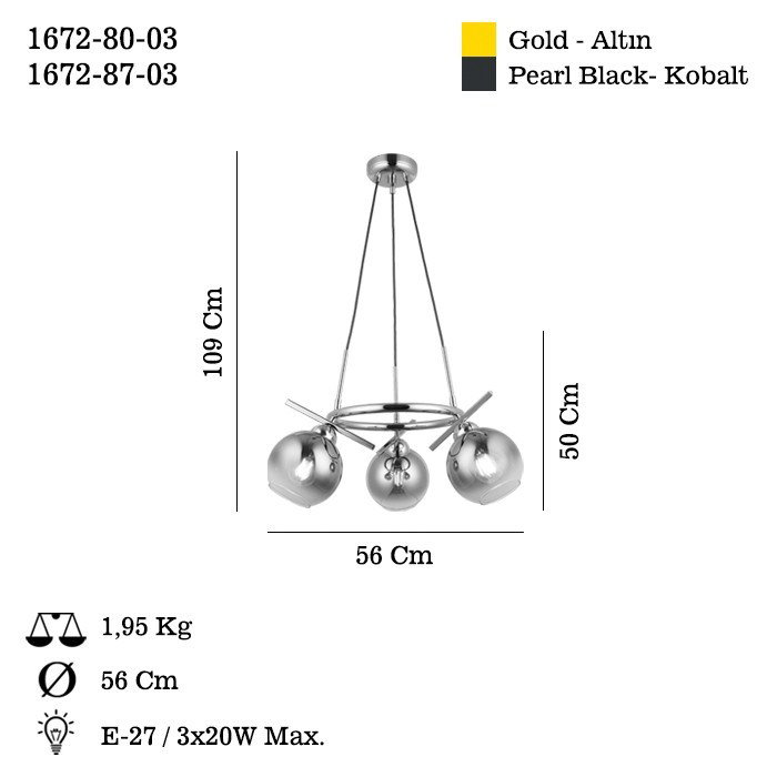 Opviq Bena - 87-03 Candelabro de Cobalto